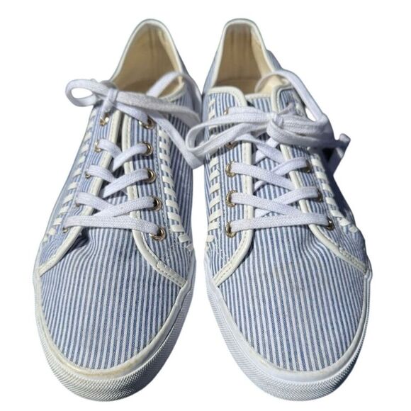 Jack Rogers Seersucker Striped Sneakers Lace Up Women's 8.5 - Picture 5 of 7